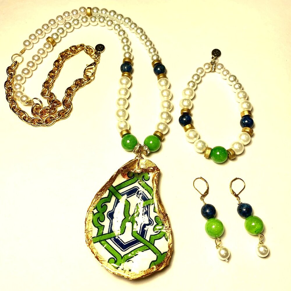 "English Manor" 3-piece hand made jewelry set
